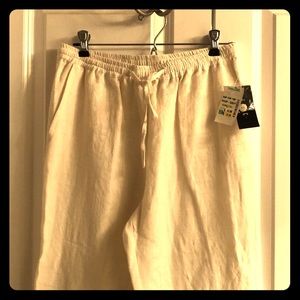 White Linen Capri pants